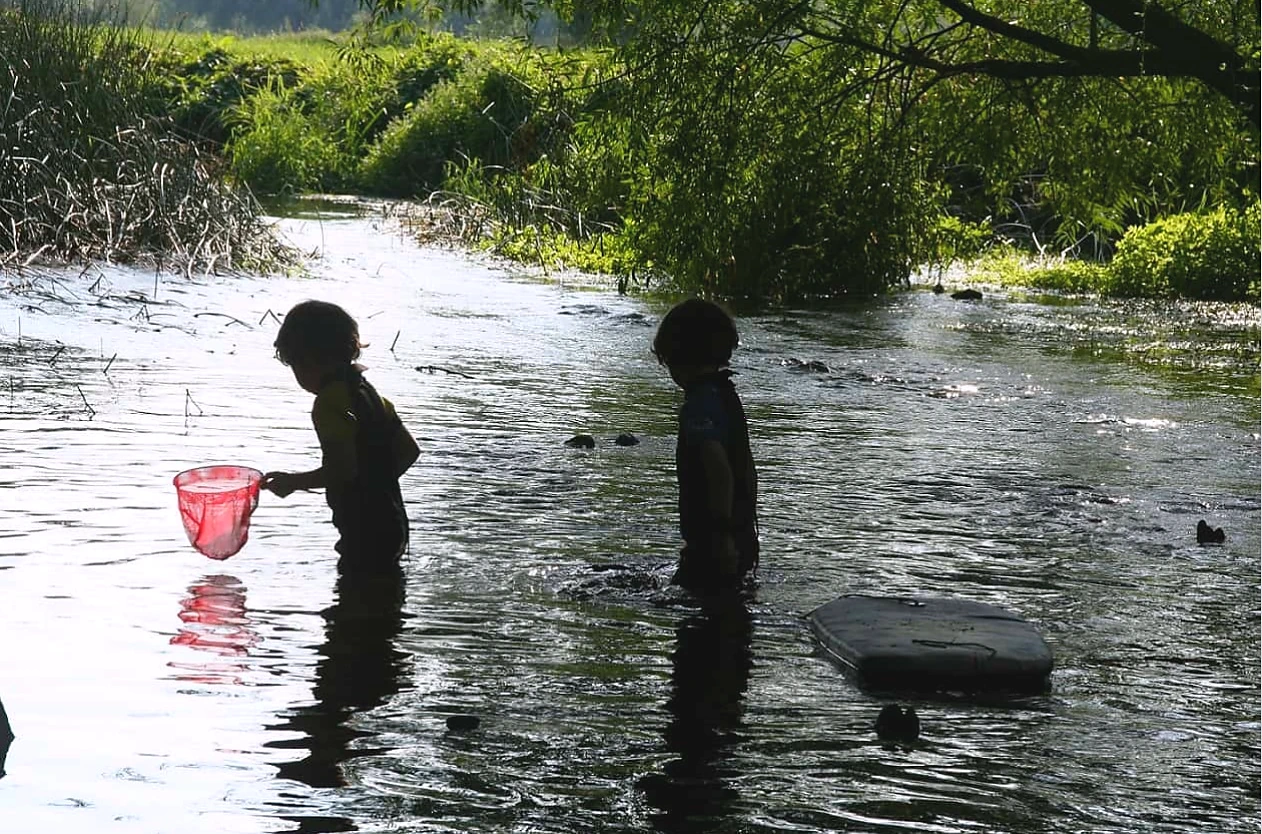 Children by the river